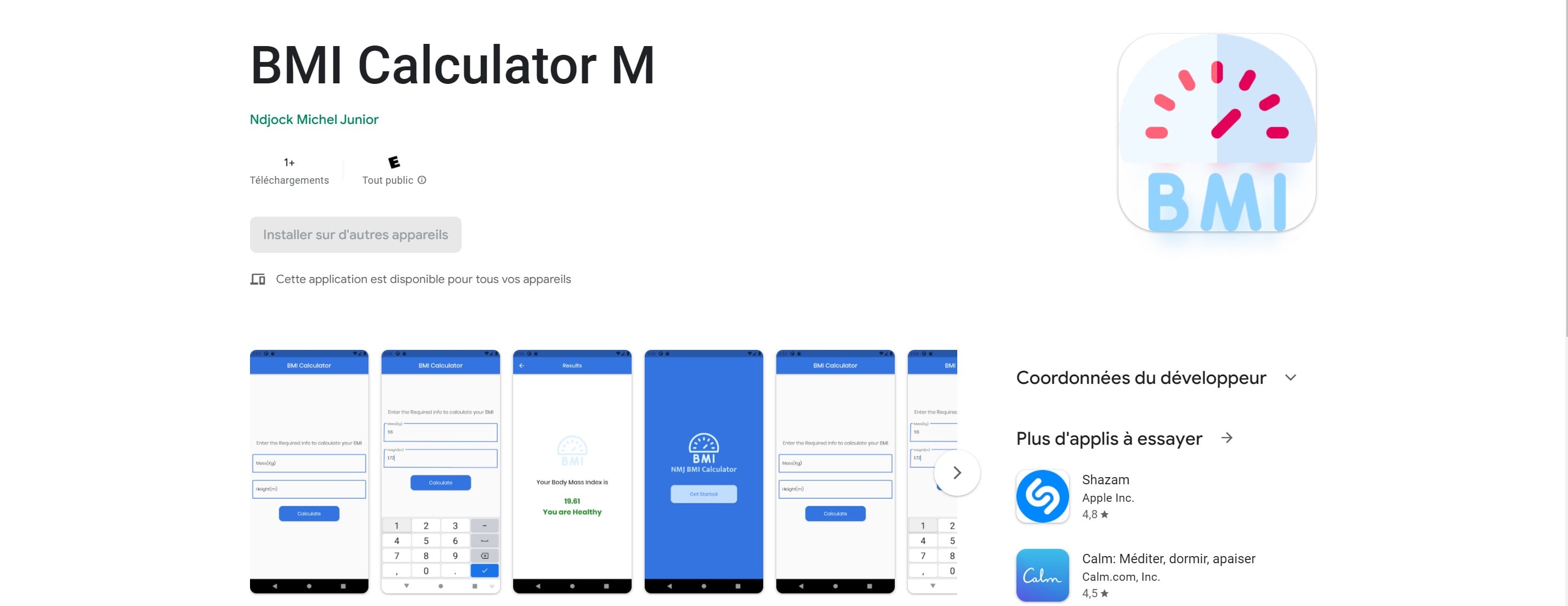 BMI Calculator screenshot